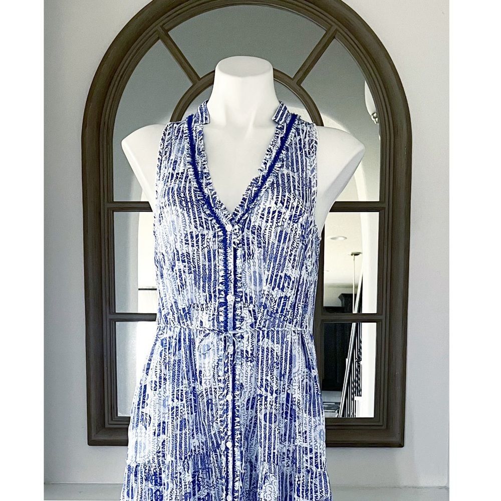 Poupette St. Barth Nana Printed Maxi Dress Revolve Blue Begonia, NWT, Size L - Picture 15 of 15